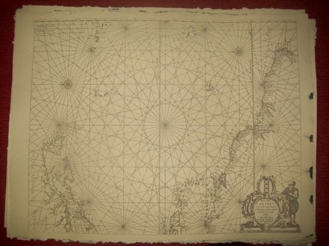 Replica 1662 Dutch Seachart of the Caribbean Islands
