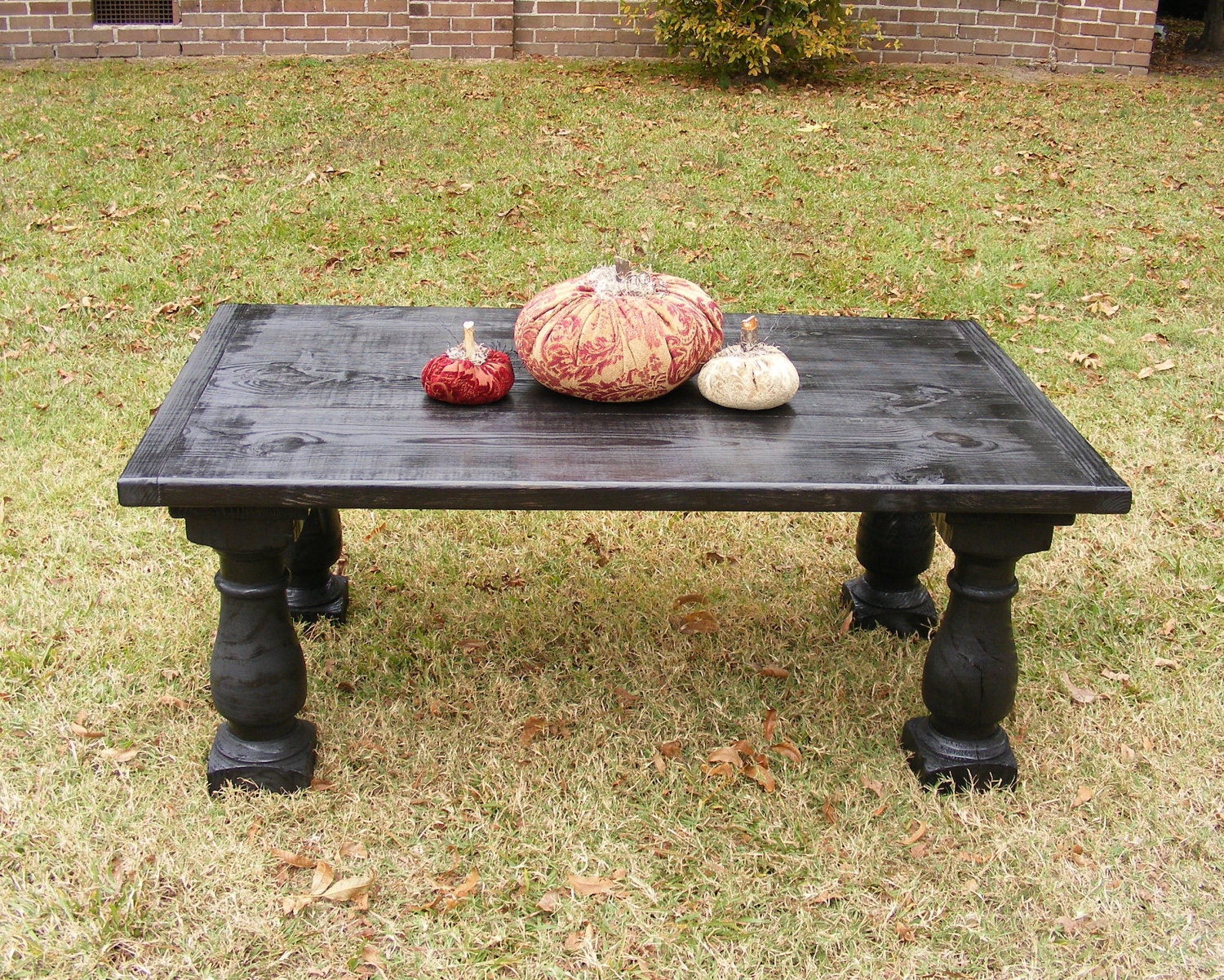 Ebony Balustrade Coffee Table Handcrafted Solid Pine