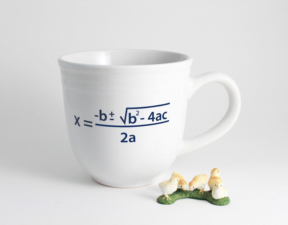 Quadratic Equation Math Coffee Cup in Black and White