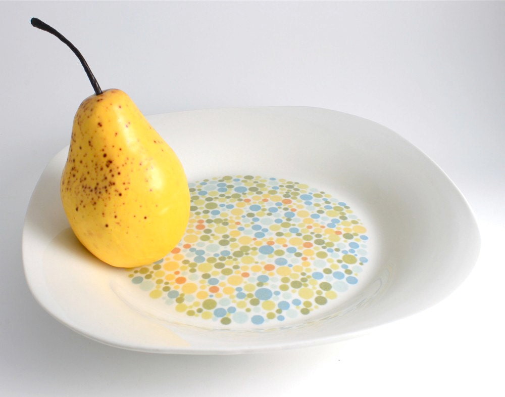 Polka Dot Pasta Bowl with Turquoise, Lemon, Tangerine and Lime Spots and Dots