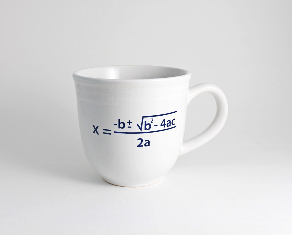Quadratic Equation Math Coffee Cup in Black and White