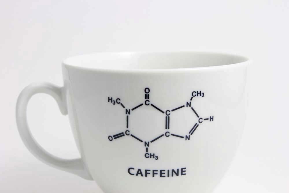 Caffeine Chemistry Coffee Cup - Porcelain Cup with Caffeine Molecule