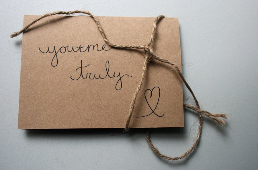 You & Me.  Truly.  -- Valentine Set of One Card and Envelope