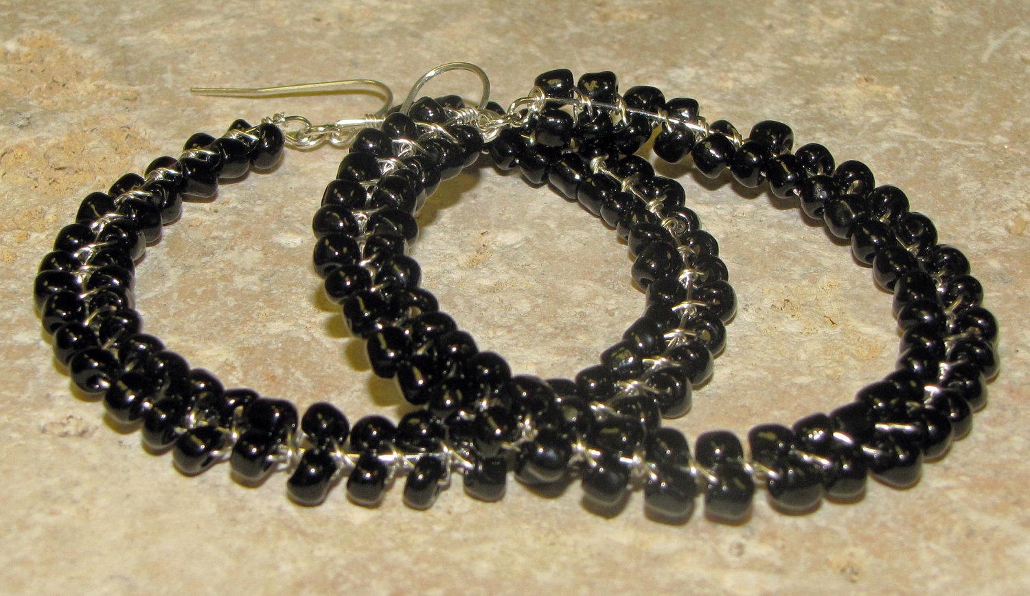 Double Wrapped Black Hoops