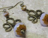 Antiqued Brass Chandelier Earrings