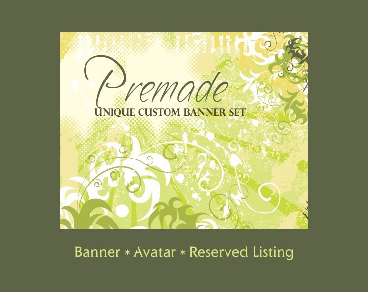 Etsy Banner Set - Includes Banner, Avatar and Reserved Listing Graphics - 19