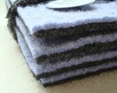 Coasters MORNING GLORY Upcycled Mug Rugs Felted Wool Coasters Periwinkle Blue Coasters