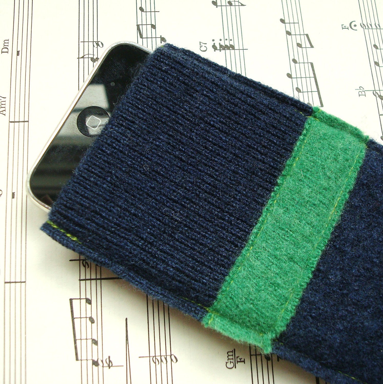 iPhone Cover iPod Case BLUE GREEN Gadget Sweater Cell Phone Accessory iPhone 4 by WormeWoole