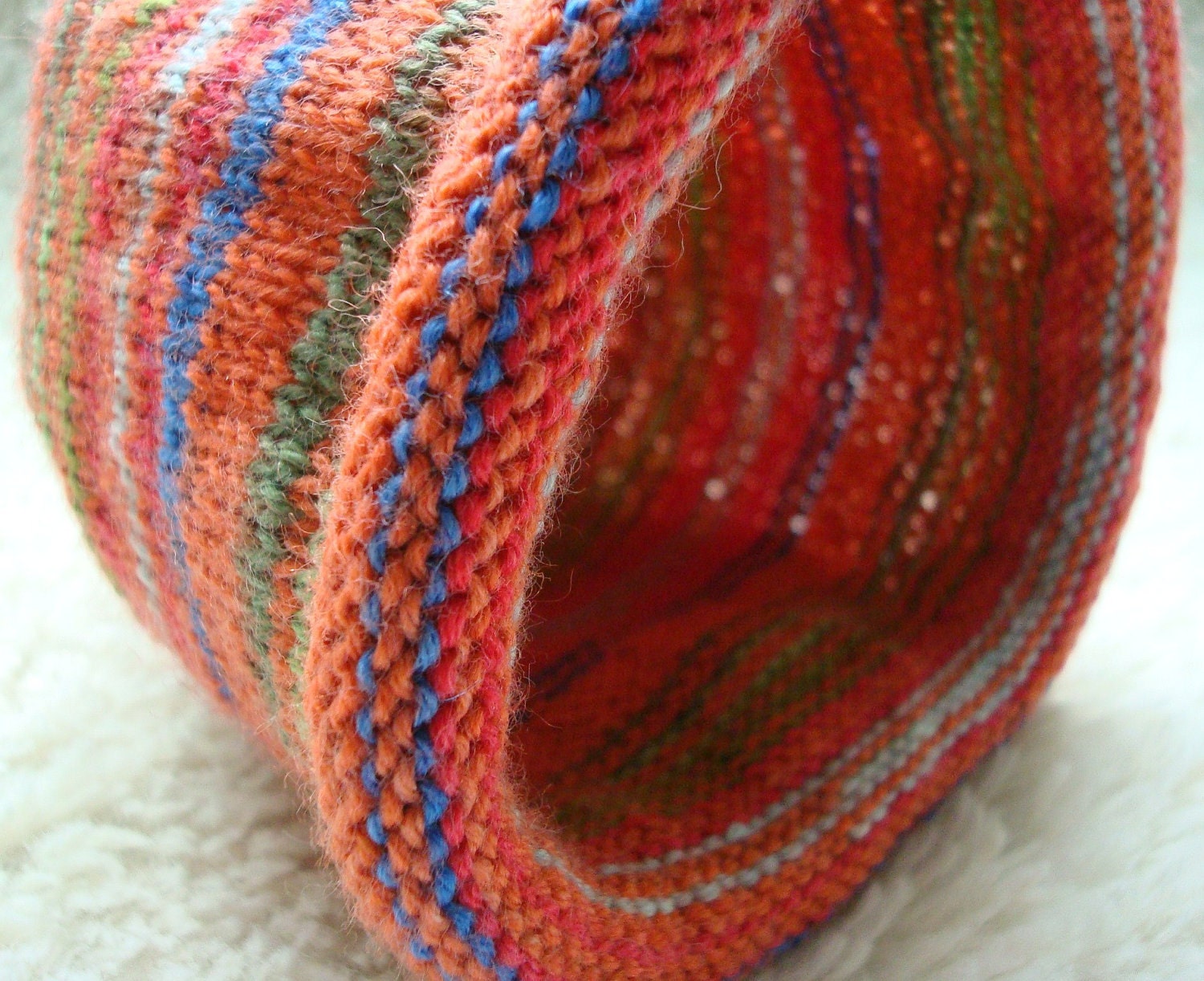 Baby Hat Newborn Preemie ORANGE Hand Knit Cap by WormeWoole