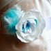 Flower Belt/ Bridal / Bridesmaid/ Party/ Ball/ Dancing/ Ceremony/ White/ Aquamarin Blue/Feather/