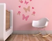 Kids Decal, Nursery Decor, Baby Girl Wall Decal. Butterfly Flurry Children Wall Decal