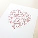 Hand Lettered heart shape - "The best thing about me is you" - quote, message, wish.