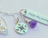 Graduation Gift 2013, Travel, Inspirational Grad Necklace, Enjoy The Journey , Graduation, 2013, Personalized Necklace Teenager