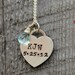 New Bride Gift, Hand stamped wedding date jewelry, Change of Name Monogram Necklace, Wedding Date Heart Pendant, Gift For New Wife