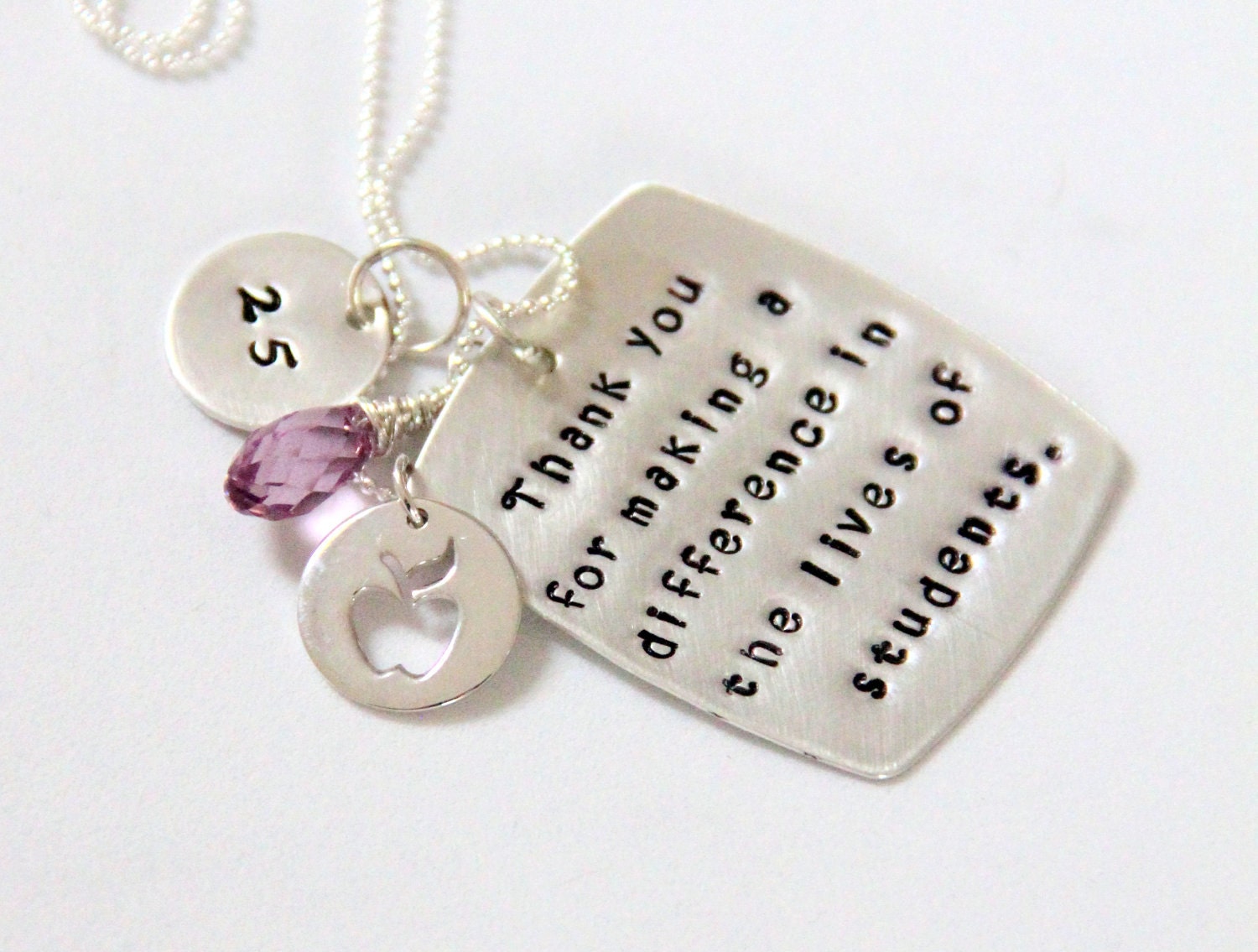 Teacher Retirement Gift, Teacher Necklace, Apple, Retirement, Gift From Students, School Teacher Gift, Preschool Teacher, Service