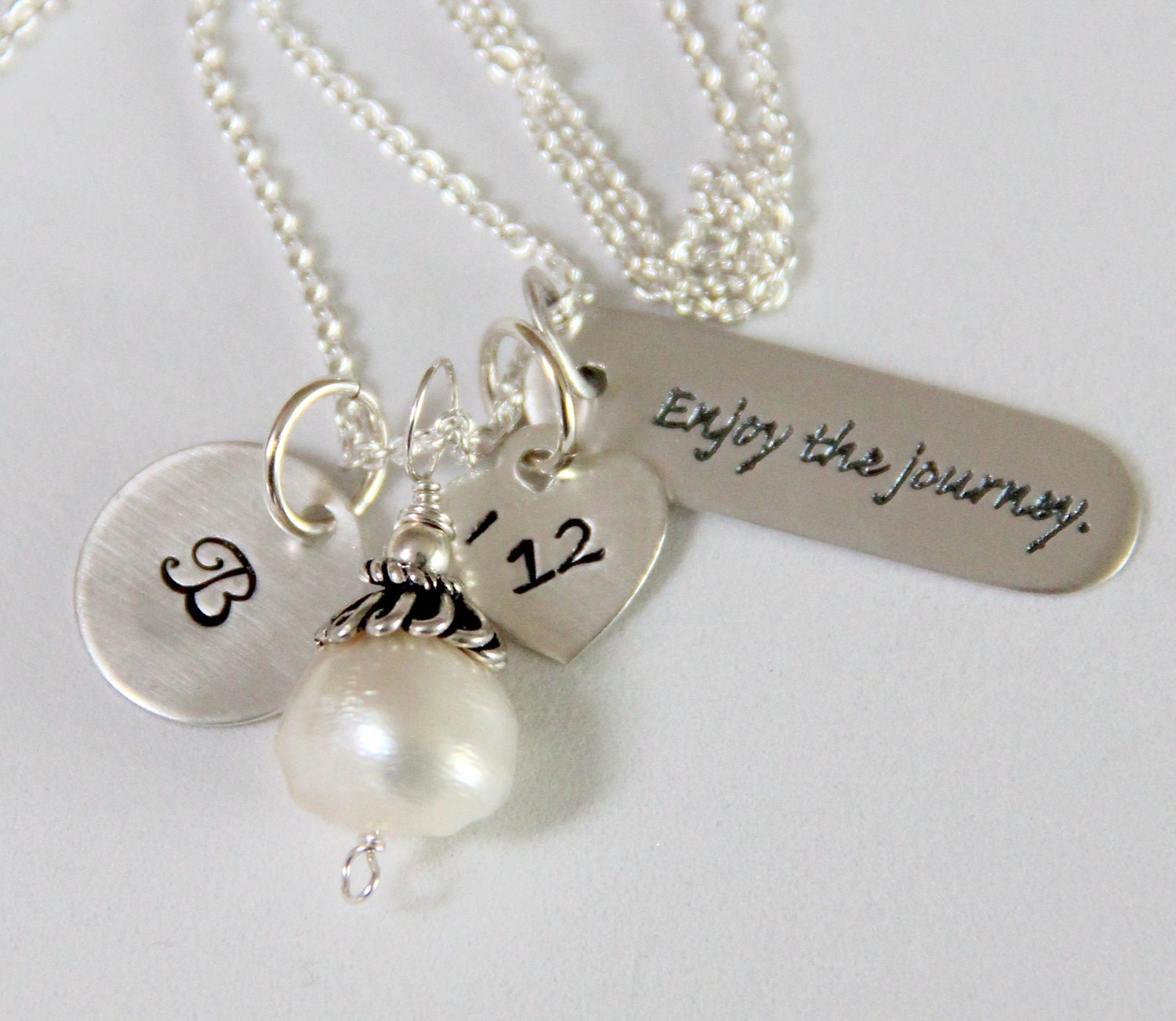 College Graduation NEcklace, Graduation Gift 2013, Poetry Necklace, Word Jewelry, Inspirational Enjoy the journey, Neice Graduation