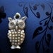 Owl charm, 1940s vintage, Japanese pearly celluloid charm, vending machine toy, gumball prize, bird