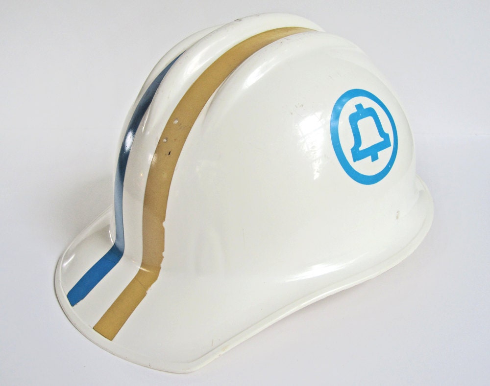 Hard hat, Bell Telephone lineman or phone repairman safety hat or helmet, 1970s, Halloween costume