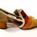Sz 8.5 Awesome 1960s Multicolored Striped Nubuck Shoes (Size 8 1/2)