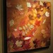 Fall Leaf Gradiation On Birch W/ Salvaged Map Original Wall Art