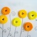 6 Sunshine Felt flowers applique sew on poppy 3 shades of yellow decor school singed diy flowers europeanstreetteam