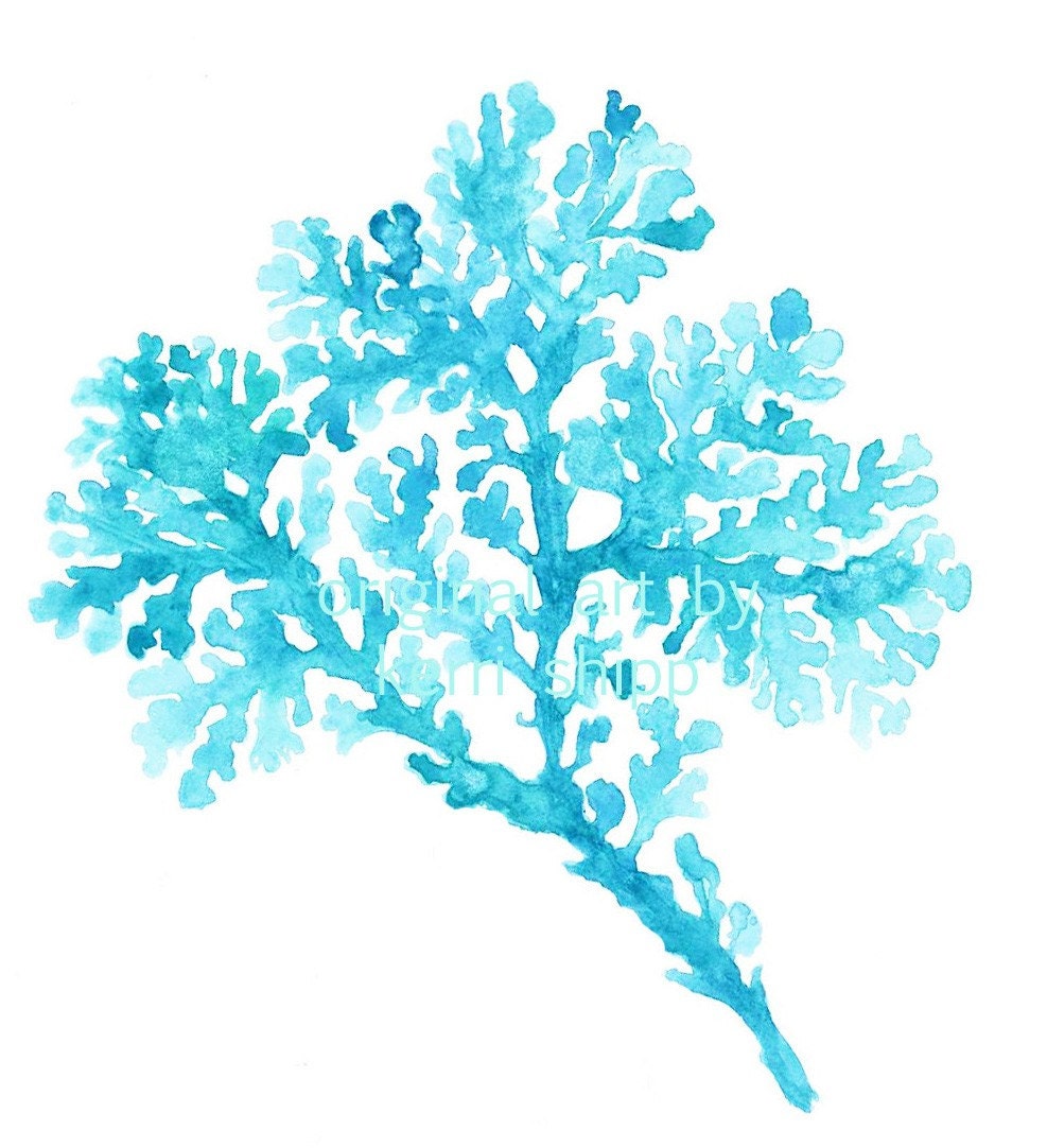 Seagrass in Turquoise Print