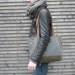 Wool tote bag with waxed leather handles, straps, and a waxed canvas bottem COLLECTION WOMEN