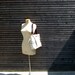 recycled antique linen carry all/tote bag with double buckle closure