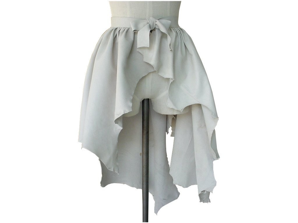 Steampunk Wedding Leather Over Skirt or High Low Skirt, Bustle Belt