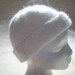 Mohair Hand Knit Beanie Style Hat White