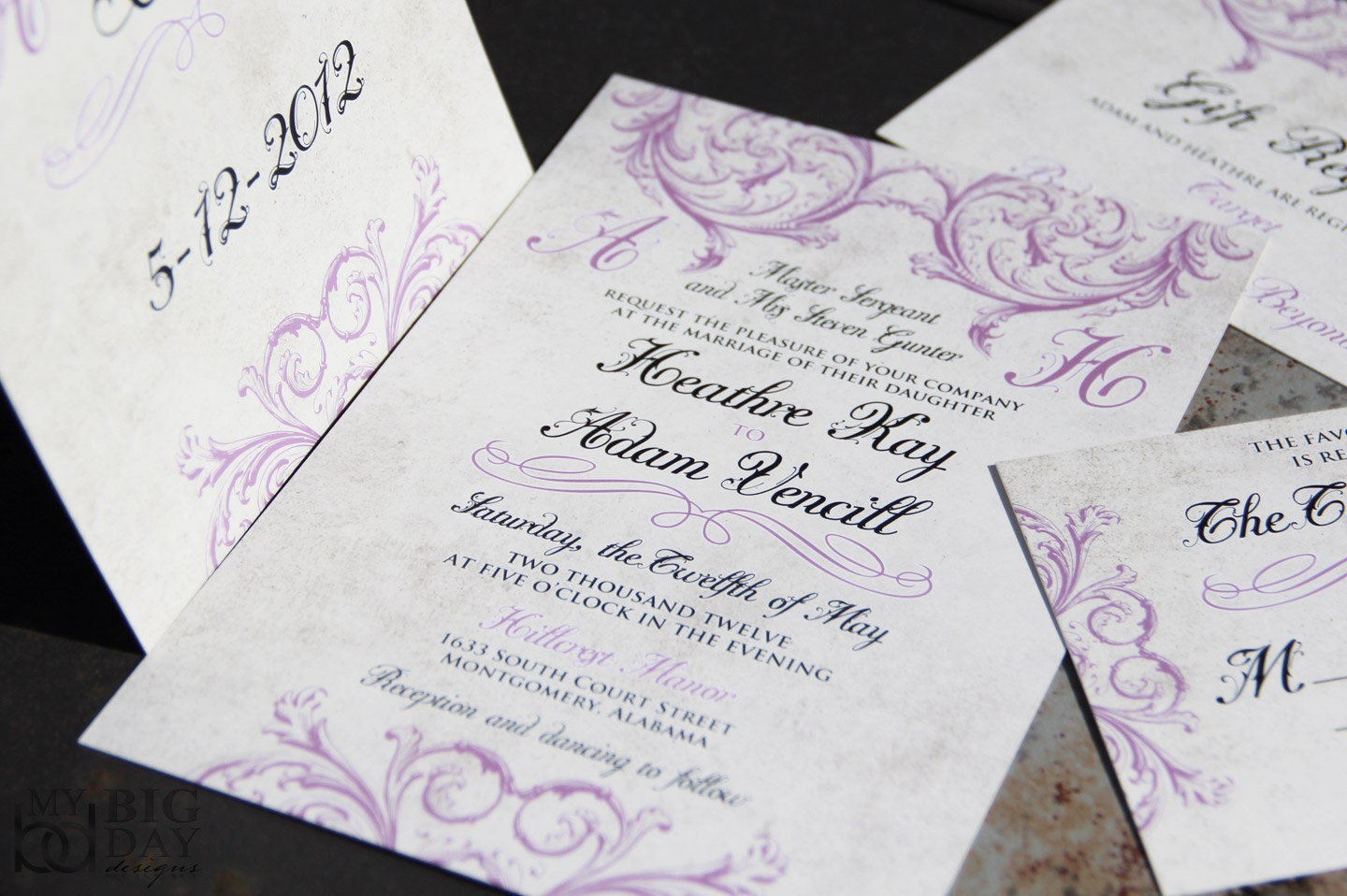 Classic, Elegant Vintage Victorian Wedding Invitations. Custom colors, font styles and wording... FREE