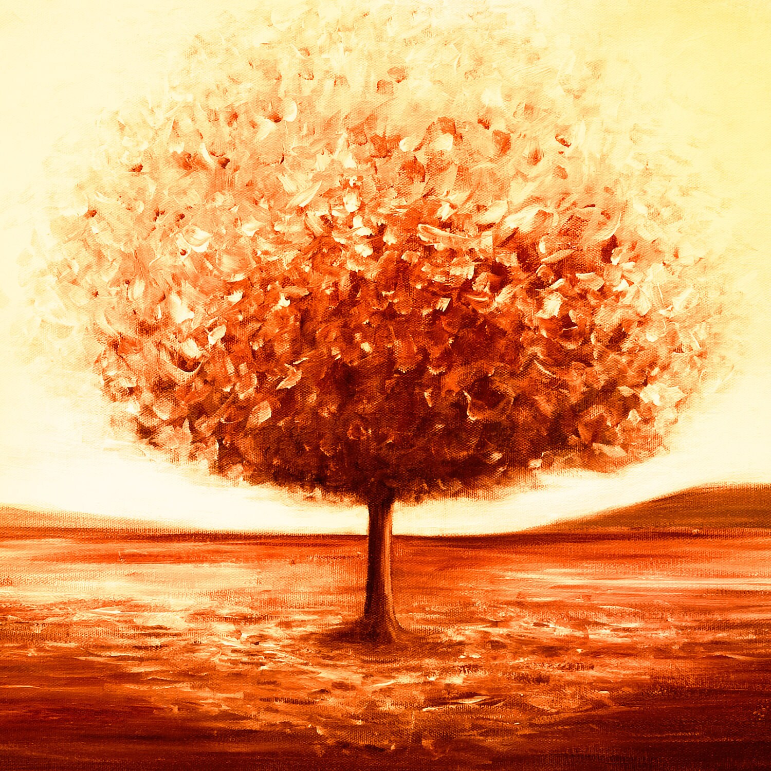 Items similar to Orange tree canvas print Fine art contemporary Artwork by Dina Argov on Etsy