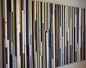 Modern Rustic Wood Sculpture Wall Art - Lines - 36 x 72