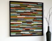 Wooden Art Wall Sculpture - Skinny Rectangles - Reclaimed wood - Abstract Sculpture