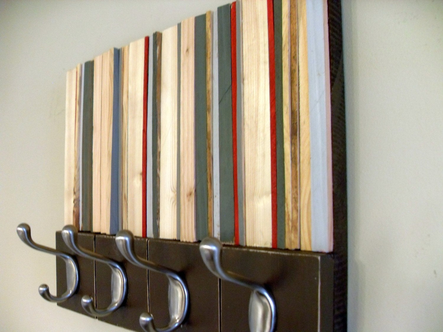 Wood Sculpture with Hooks - Coat hooks and Reclaimed Wood