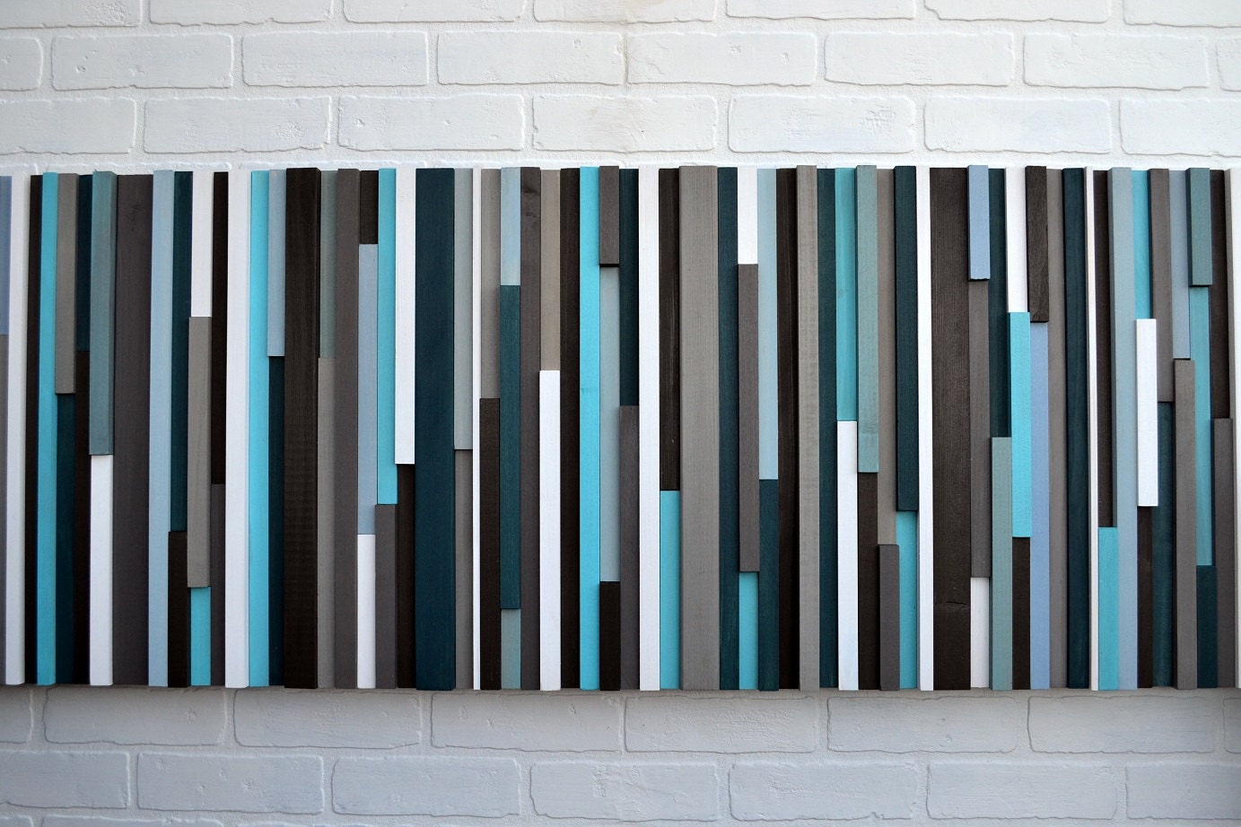 Modern Wood Headboard - Queen Headboard - Reclaimed Wood Sculpture