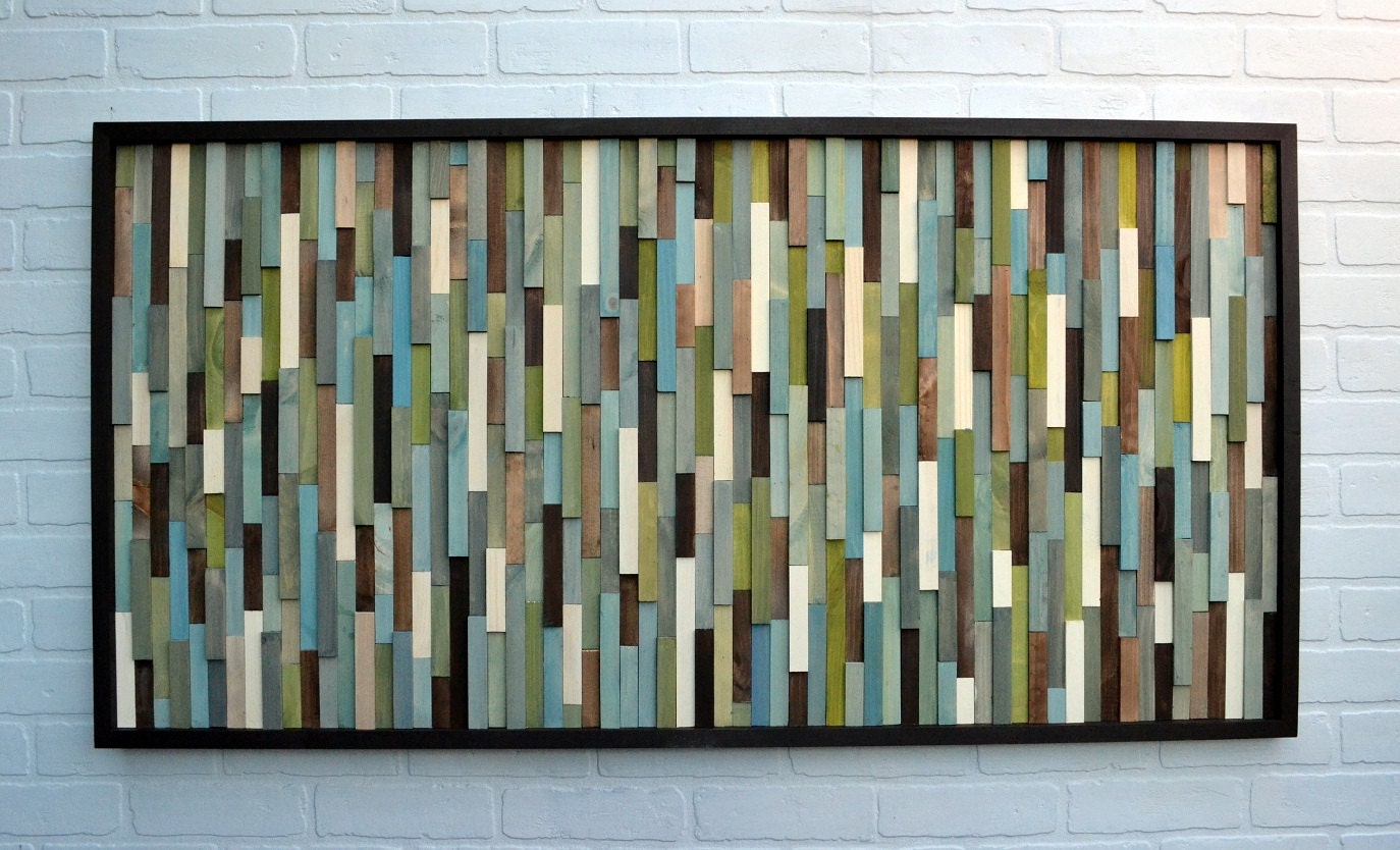Abstract Painting on Wood - Reclaimed Wood Art Sculpture - Modern Wall Art