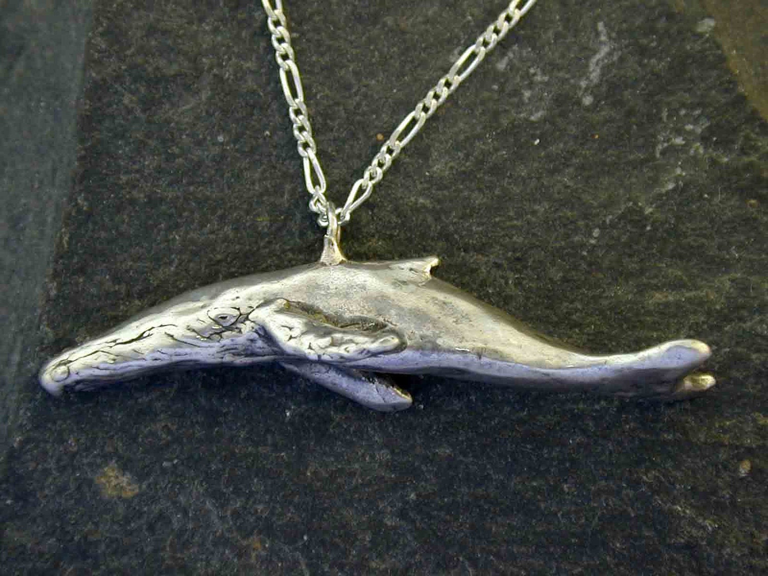 Sterling Silver Original Humpback Whale Pendant on a Sterling Silver Chain.