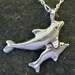 Original Sterling Silver Dolphin Porpoise and Baby Pendant on a Sterling Silver Chain.