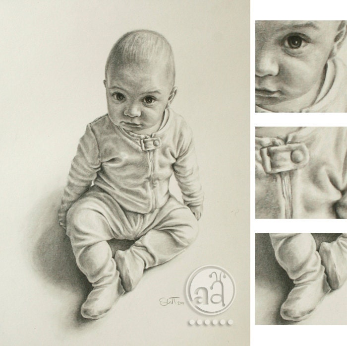 Custom Pencil Portrait - High Quality - from your photo - 11x14