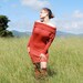 SALE Short Dress Mini Dress Tunic Cowl Hoody in Pumpkin Rust Organic Cotton Soy Eco Friendly SAMPLE SALE