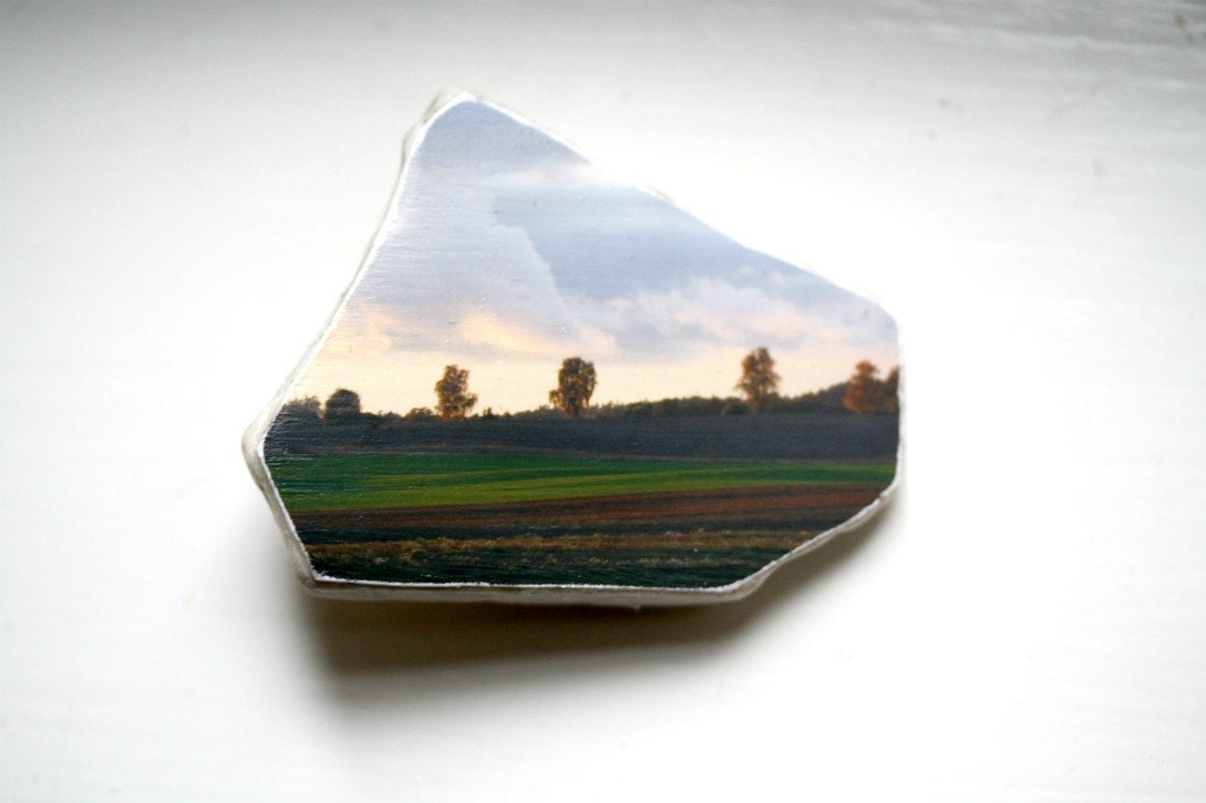 Just Over the Fields Original Photo Stone