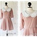 Blythe Dress - Adorable Sweet Mini Dress Blythe Doll Inspired Light Brown Nude With White Lace Peter Pan Collar And Cuff Sweet Cutie Dress