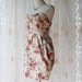 A Lovely Queen III - Strapless Classic Cocktail Dress Light Gold Playful Glamorous Floral Print Party Prom Wedding Bridesmaid Puffed Skirt
