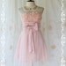 Princess Of The Night Cocktail Dress - Pink Nude Toned Wedding Prom Party Cocktail Night Dress Romance Tutu Skirt Floral Fabrics