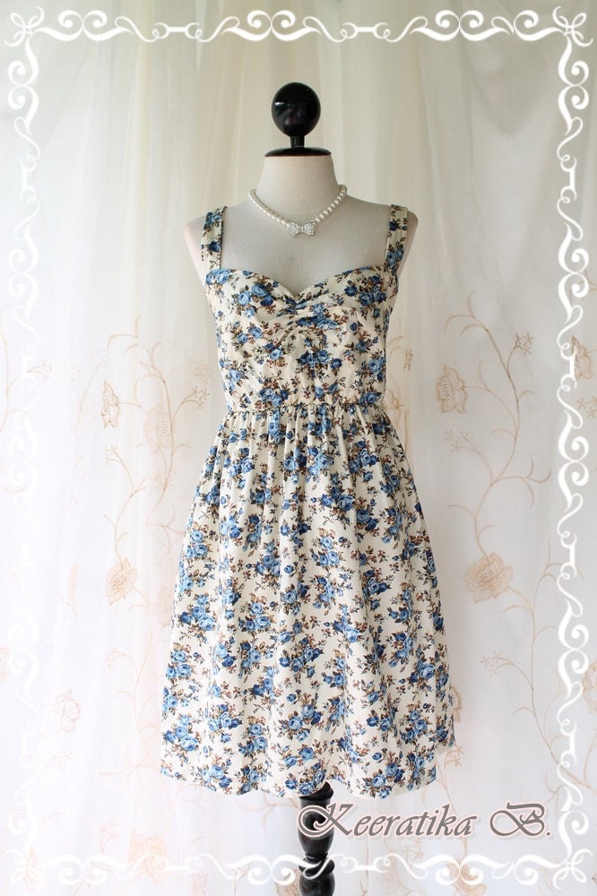 Funny Summer - Summer Sundress Cream With Petite Floral Print Sweet Lovely Spring Summer Dress For Plus Size Only L-XL