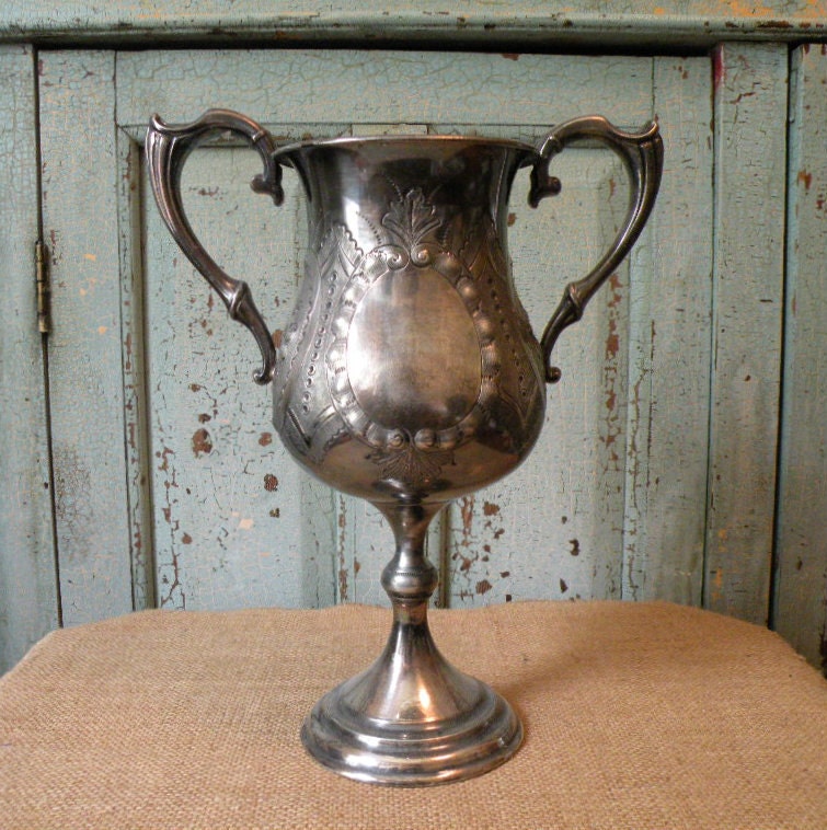 RESERVED FOR DIANE silverplate vintage trophy