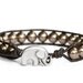 the lucky elephant leather wrap bracelet - Brown Leather with Chocolate Brown Swarovski Crystal Pearl
