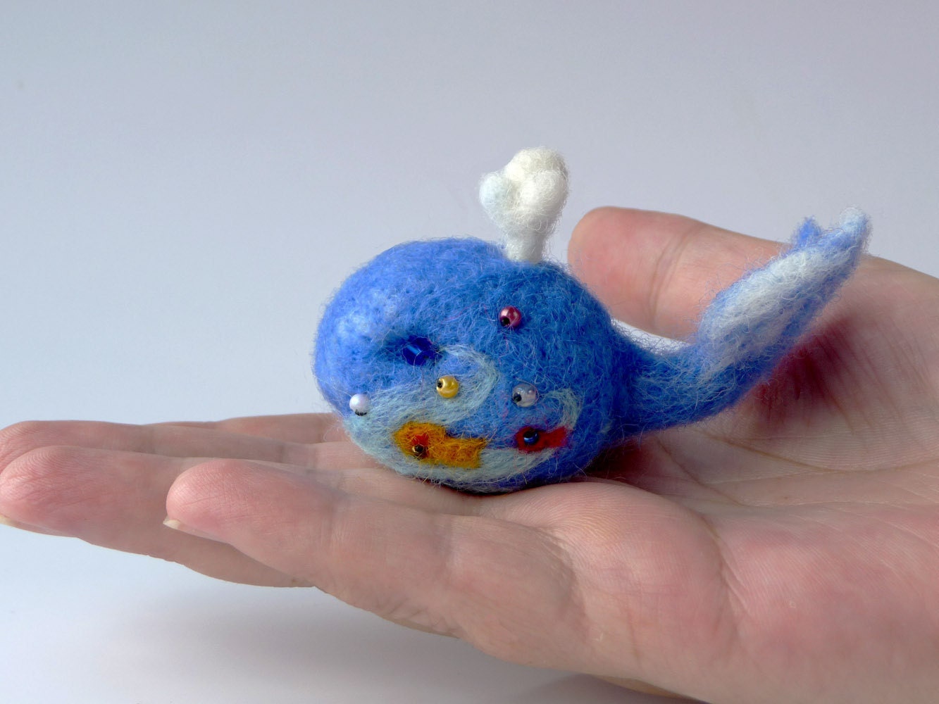 Blue whale - miniature soft sculpture
