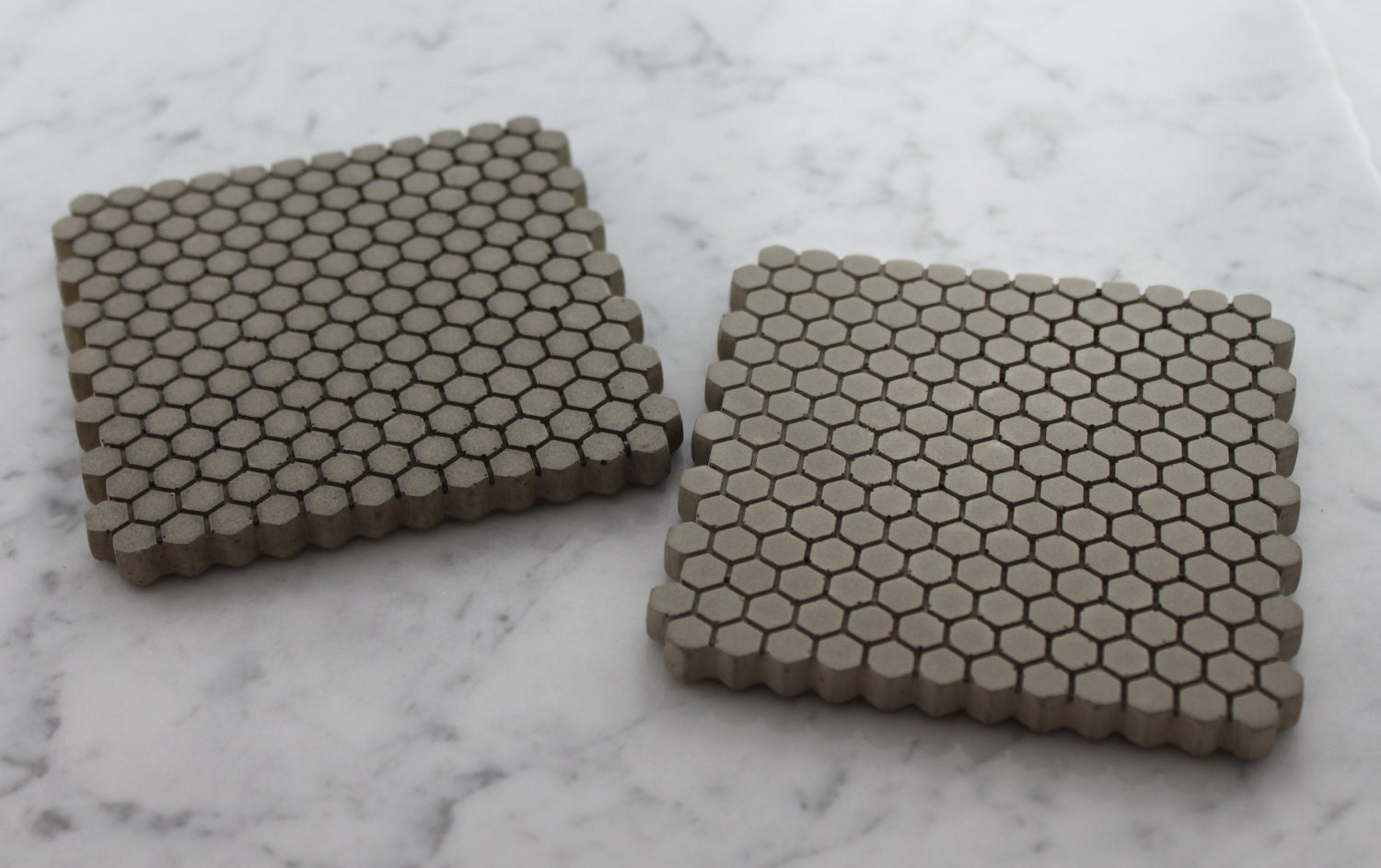 Concrete. Hexagon. Coasters.